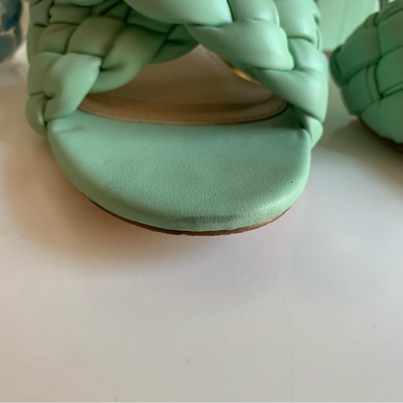 Liliana Twisted Mint sandals with braided straps, GUC, thick‎ 4.5” heel, size 10 - Picture 12 of 13